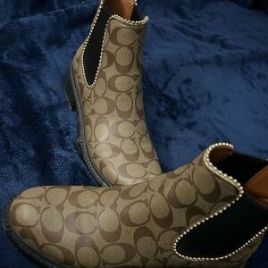 Brown Patterned Ankle Boots